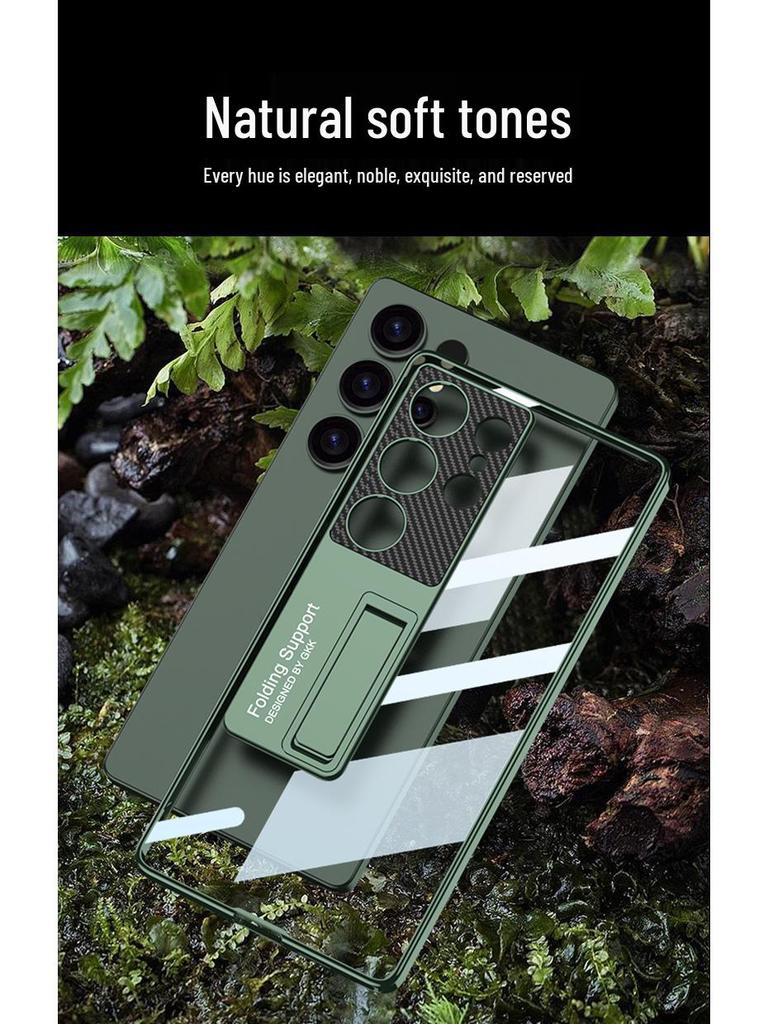 Samsung S25 Ultra Case: Transparent, Ultra-Thin Plated Phantom with Precise Holes & Stand