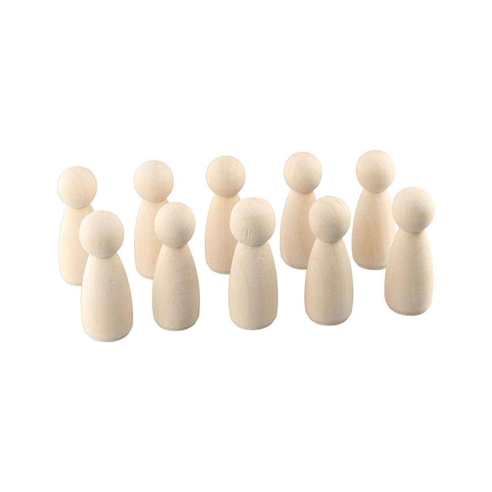 Blank Natural Wood Male Female Wood Crafts Wooden Peg Doll Unpainted Figures Wedding Decoration