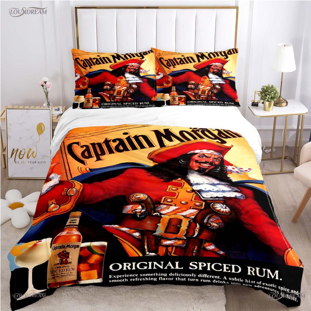 Captain morgan Casal Ganzjahres Bettbezug Bettdecke Bettwäsche Sets Weiche Steppdeckenbezug und Kissenbezüge Junge Einzel-/Doppel-/Queen-/King-Size