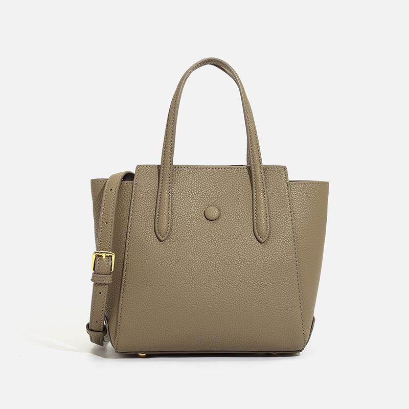 Niche soft leather basket-style handbag for women, 2024 spring new model, high-end tote bag, shoulder and crossbody bag