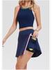 Women's Quick-Dry High-Waisted Tennis Skirt - Slim Fit, Anti-Exposure, Fake Two-Piece Design, Ideal for Summer Running & Fitness