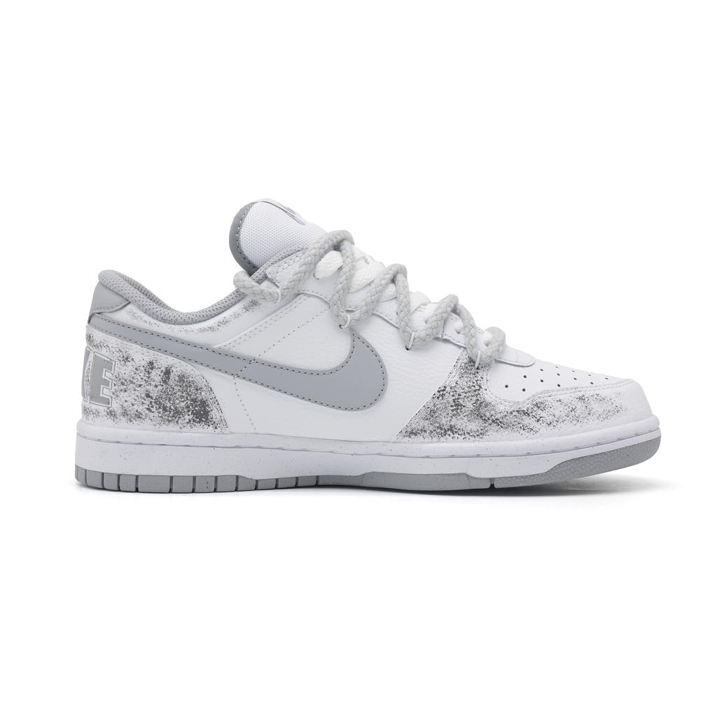 Nike Scarpe da Skateboard Basse Resistenti all'Abrasione Traspiranti da Uomo Grigio Bianco 355152-106(Team1577-)