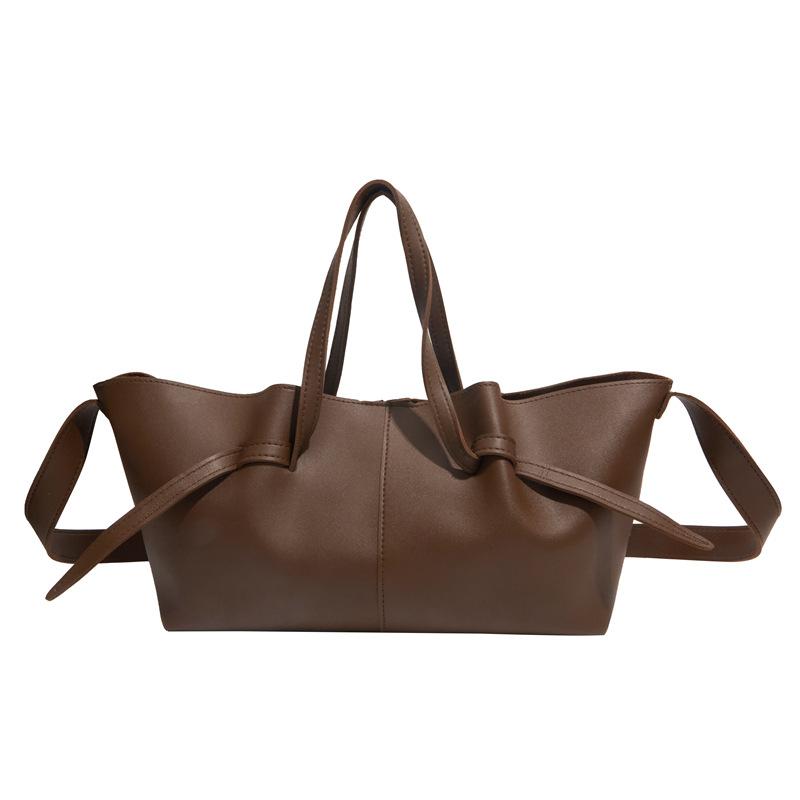 

Retro largecapacity handbag women s bag new lychee pattern wing bag simple shoulder messenger bag коричневий