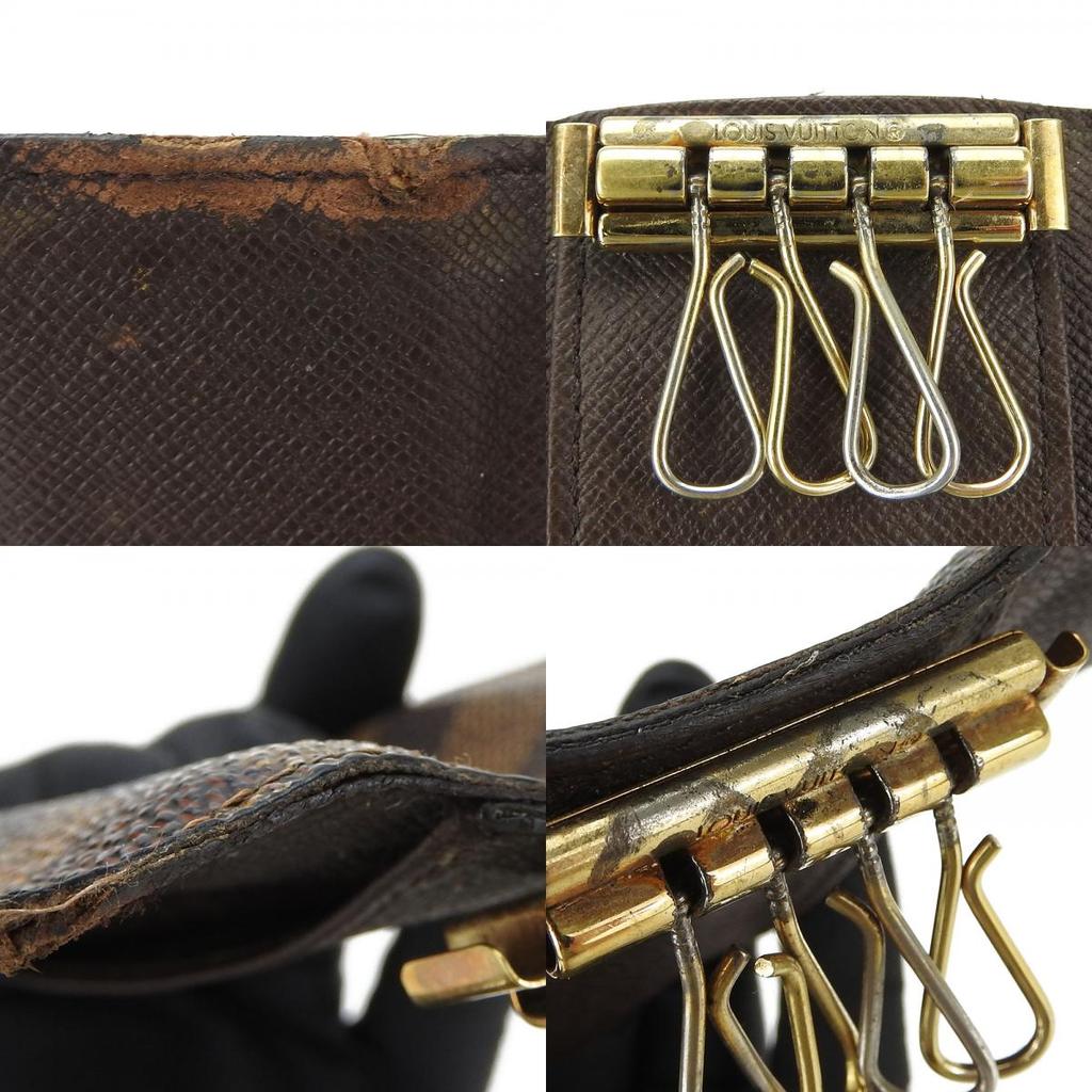 Used LOUIS VUITTON Key Holder  Multicles4 N62631 Damier Brown Brown 4 Hooks