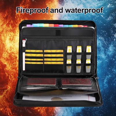Yousheng Expandable Fireproof File Folder Large Capacity Accordion File Folder with 13 Label Slots And Lock Waterproof Dustproof A4 Document Organizer