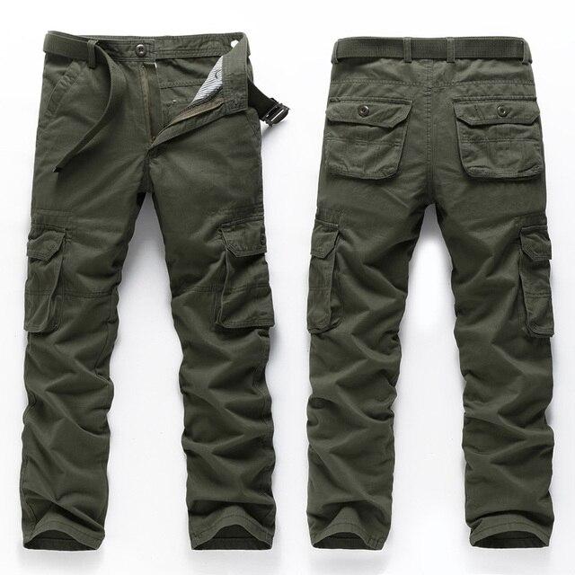 KLJR Men Plus Size Casual Multi-Pockets Cotton Mid Rise Cargo Pants KLJR Men Plus Size Casual Multi-Pockets Cotton Mid Rise Cargo Pants