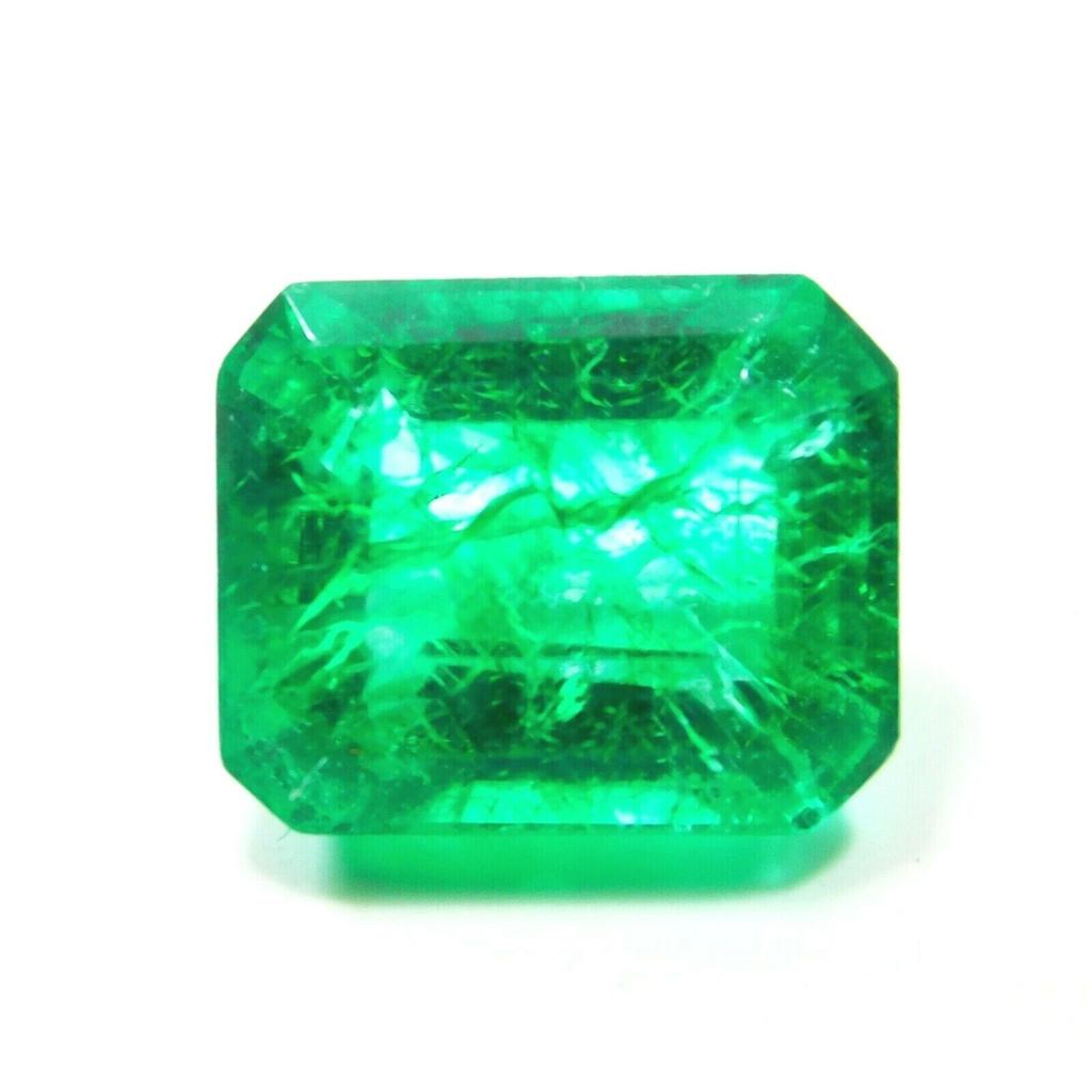 Emerald Cut CERTIFIED Natural 8 Carat Muzo Colombian Emerald Loose Gemstone MQ-E77