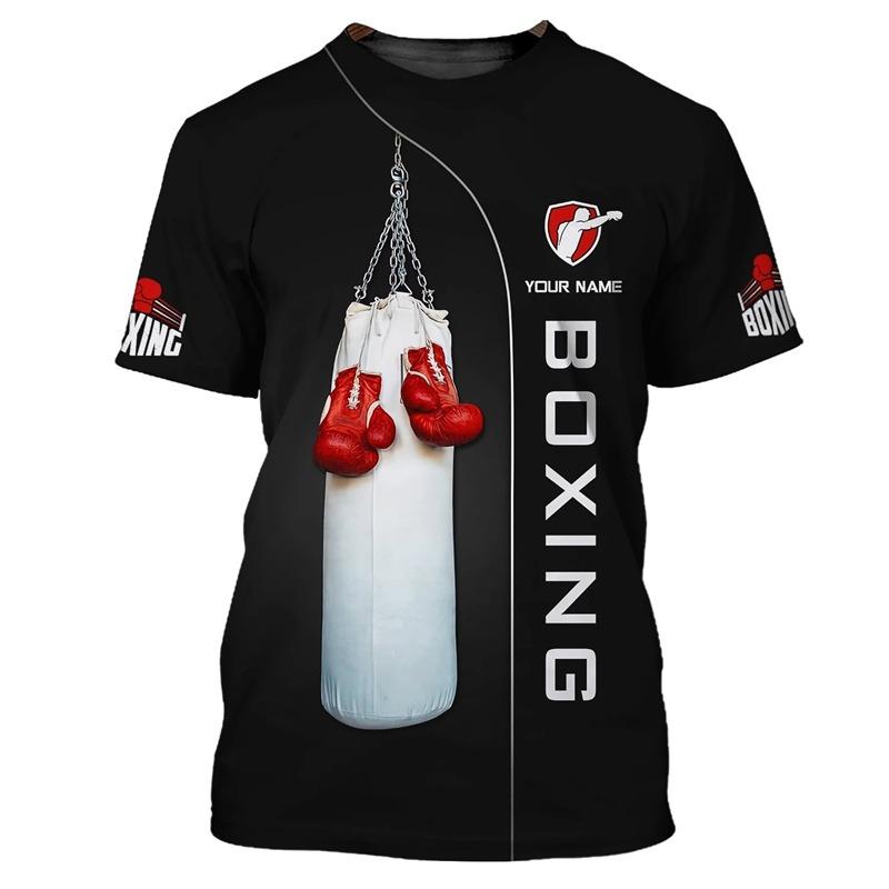 3D Printed Boxing Combat Sports T Shirt for Men Customized Pattern Tee Shirts Summer Street Loose Short Sleeve O-Neck T-shirts