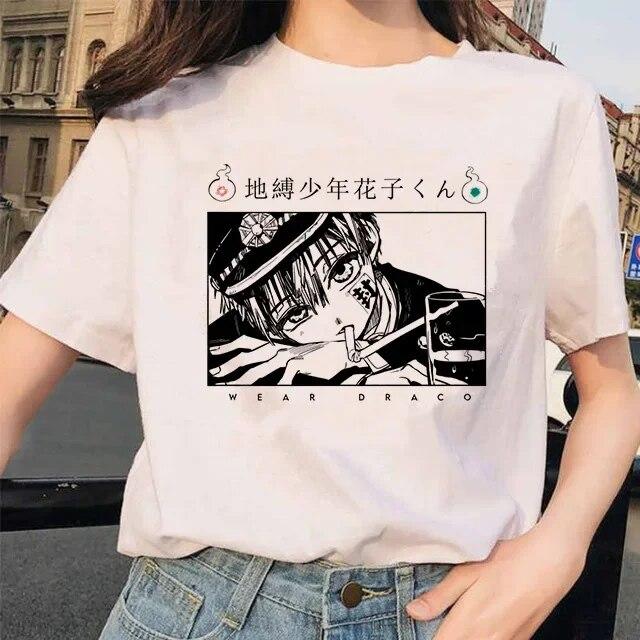 

Женские футболки с принтом «Унитаз Ханако Кун» Harajuku Ullzang, модная футболка 90-х годов, забавная футболка унисекс с графикой, летняя футболка FeUnisex 4XL