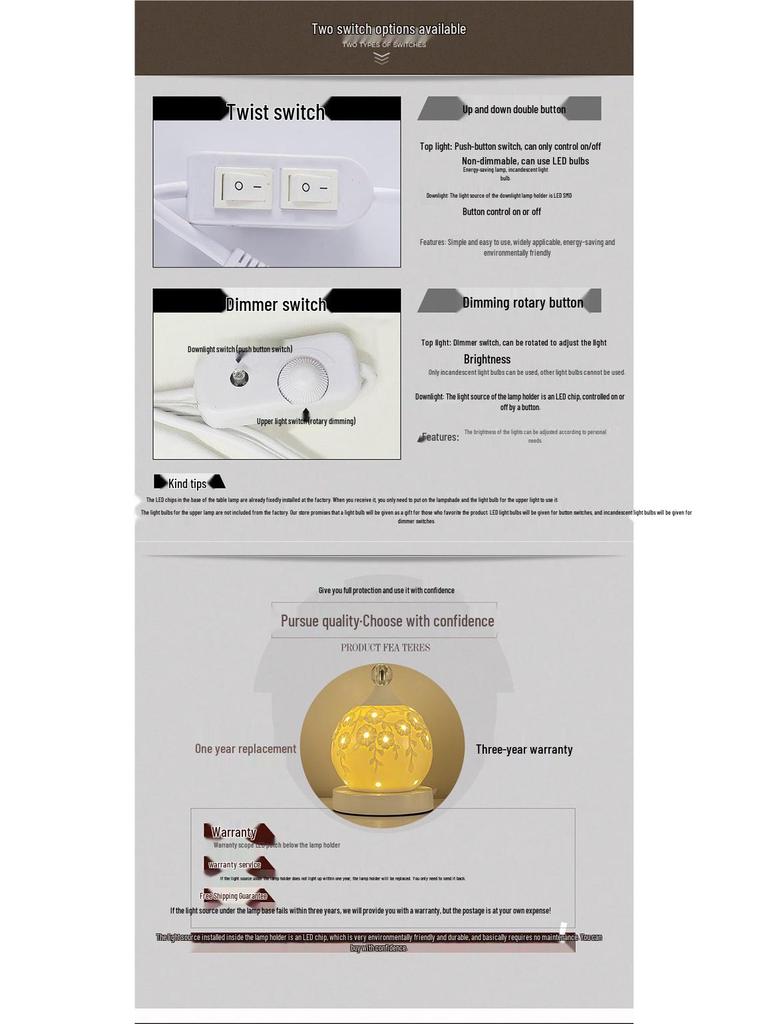 European Style Ceramic Bedside Lamp: Fashionable, Dimmable Night Light with Fabric Shade for Bedroom or Study.