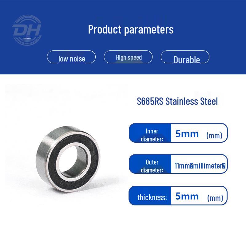 High-Speed S685ZZRS Motor Grade 420 Stainless Steel Bearing 5x11x5mm