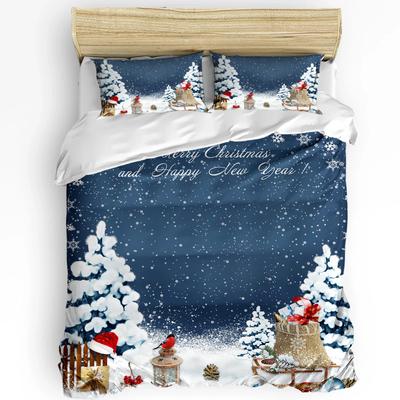 Weihnachten Schneeflocke Vogel Geschenk Bettbezug Bettwäscheset Heimtextil Bettdeckenbezug Kissenbezüge Schlafzimmer Bettwäscheset Ohne Bettlaken