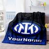 Inter Milan Personalized Name Blanket Throw Personalized Blanket Warmthful Decor Great for Picnics Sofa Seaside Living Room for All Occasions