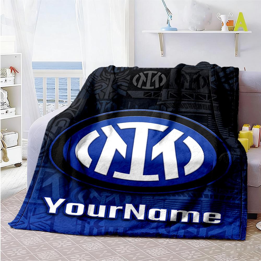Inter Milan Personalized Name Blanket Throw Personalized Blanket Warmthful Decor Great for Picnics Sofa Seaside Living Room for All Occasions