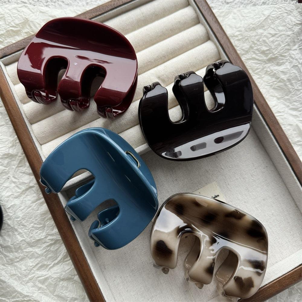 Simple Large Crab Hair Claws Clips Clamps Women Girls Leopard Tortoise Shell Ponytail Holder Barrettes Hairpins Hair Accessories