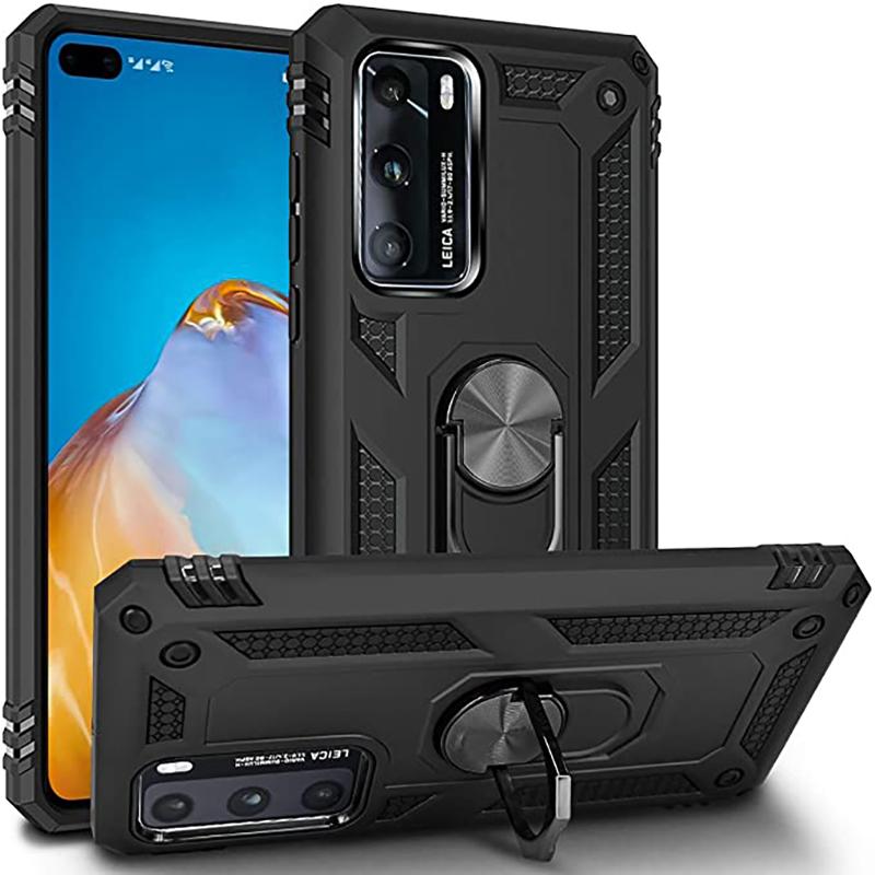 Soft Shockproof Case For Huawei Honor 20 10 9X Y9S P40 P30 Mate 30 20 lite Pro Car Ring Stand Holder Protective Case