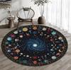 Large Round Cosmic Galaxy Planet Zodiac Symbol Non Slip Floor Rug Mystic Starry Sky Living Room Sofa Decor Mat