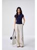 Women's Elegant Tencel Lyocell Henley Short Sleeve Slim Fit Top