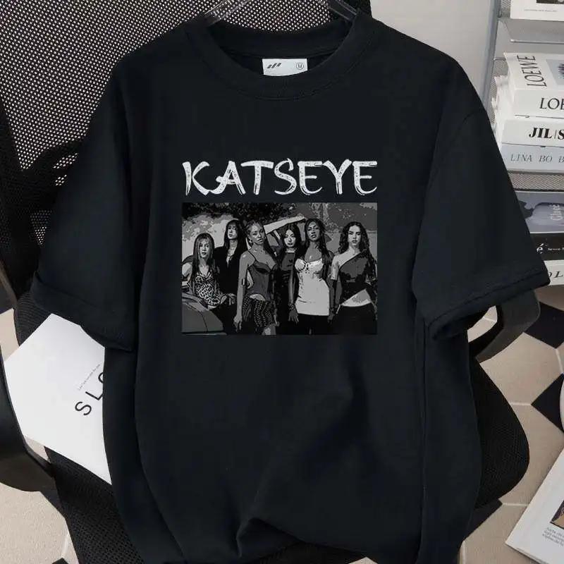 2026 Bestselling Korean Girl Group Katseye Printed Fan Concert Tshirt Short Sleeved Fashionable Casual Daily Fan Outfit Top