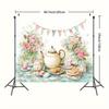 2D Vintage Teapot & Cookies Backdrop, Garden Party & Afternoon Tea Decoration