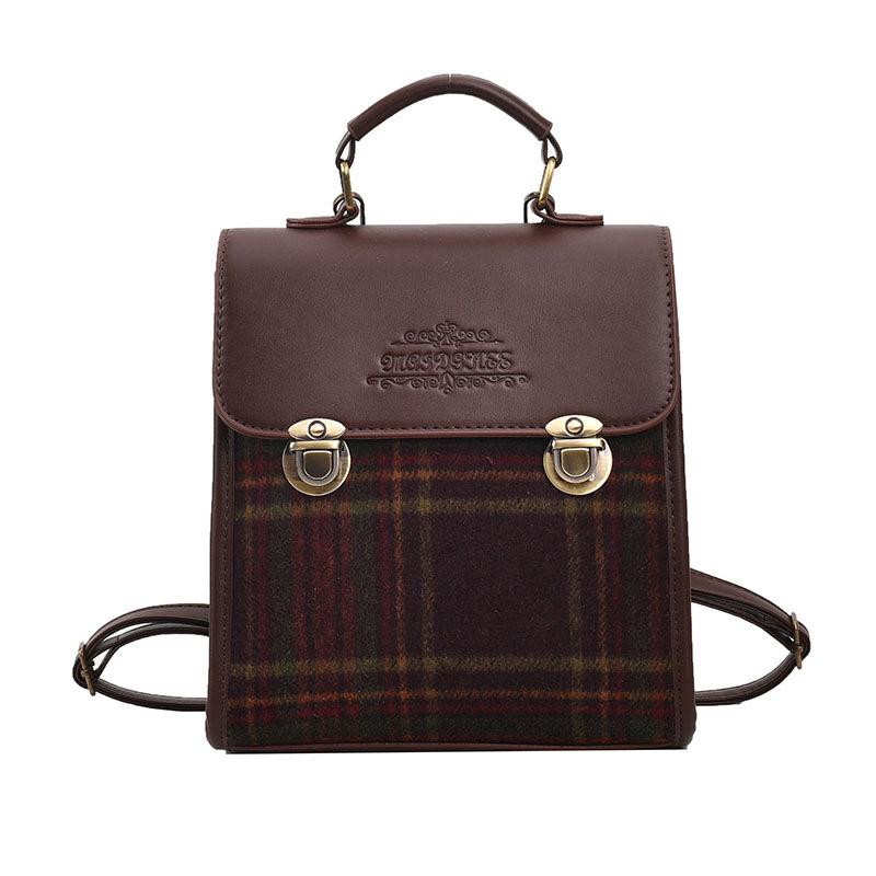 

Korean Niche Backpack Women s New Fashionable Retro Handbag Student Travel Casual Small Backpack коричневий