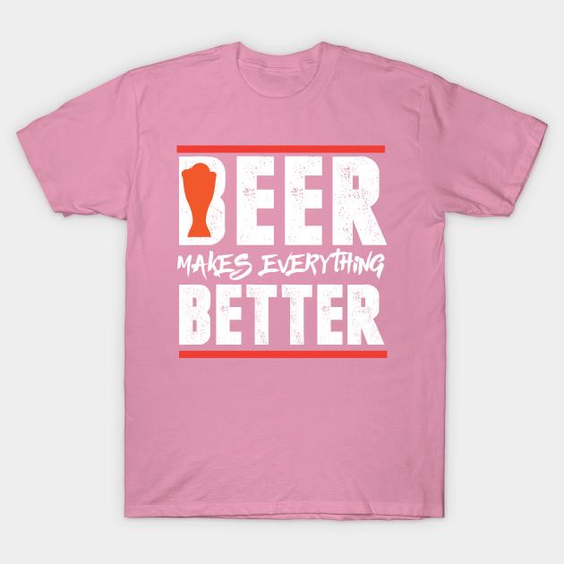 New Fashion Men T Shirt Beer Makes Everything Better Print Short Sleeve Tops Tees Casual
