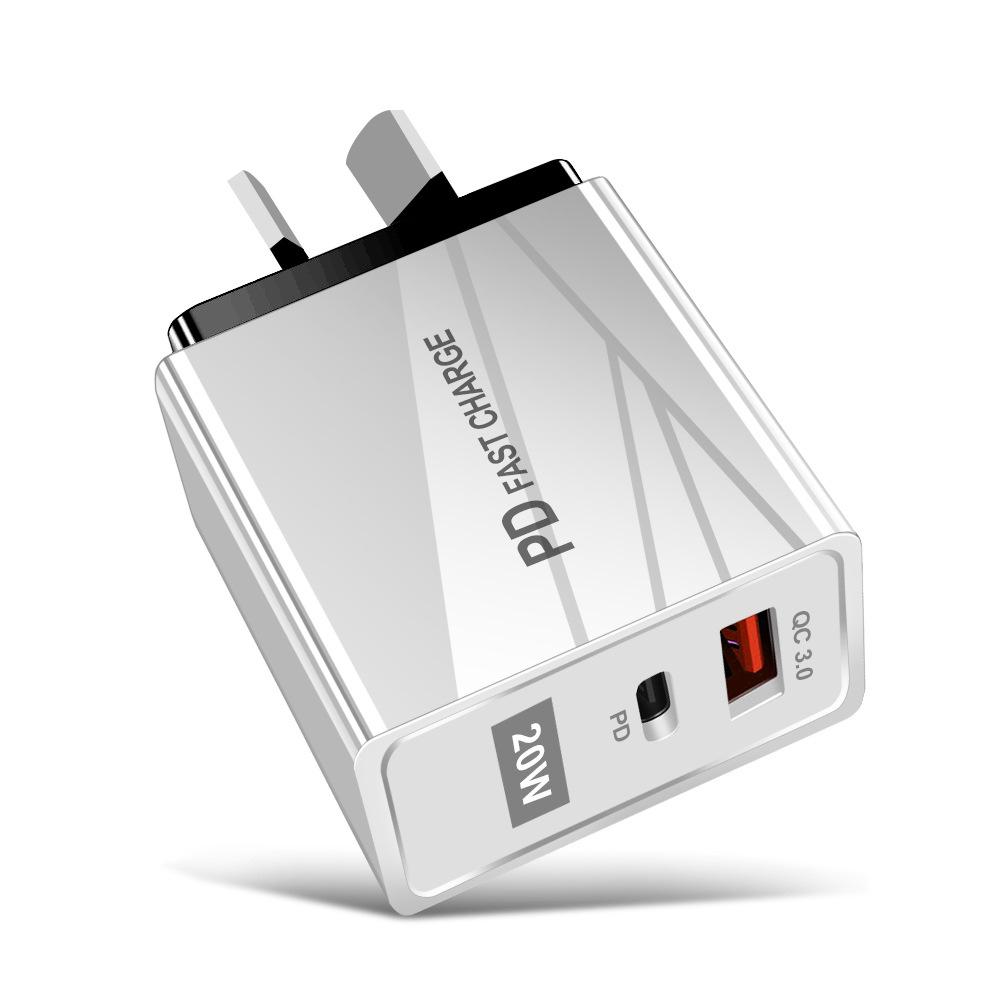 USB Travel Charger QC3.0+PD, 5V/9V/12V, EU/US Standard, Fast Charging