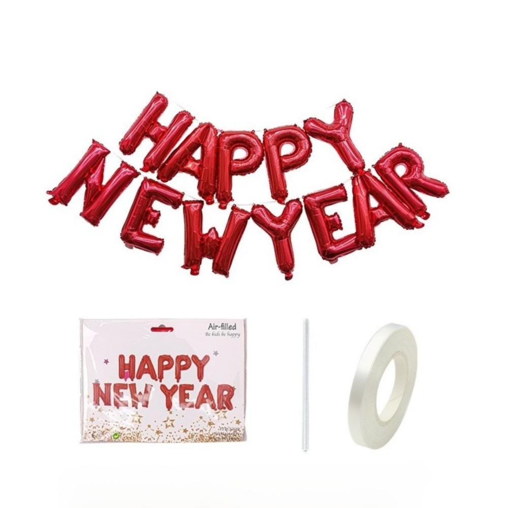 Happy New Year 2026 Alphabet Balloons Holiday Ornaments New Year Colorful Foil Balloons Inflatable Party Supplies