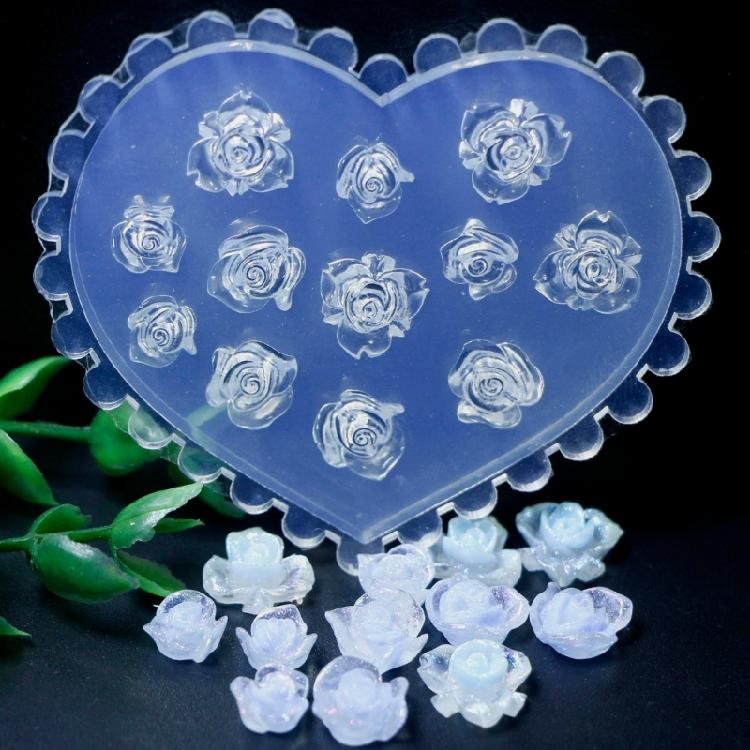 Silicone Flower Nail Art Mold Embossed Jewelry Mould Handmade Crafts Making Mold