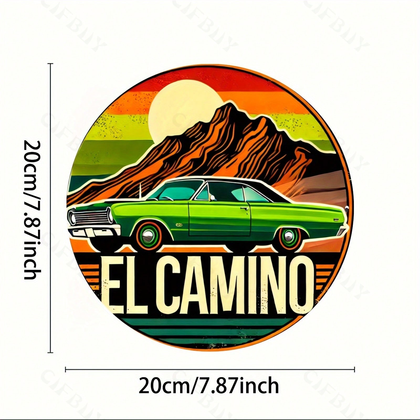 

Vintage Aluminum Wall Sign El Camino Retro Metal Art Home Kitchen Decor TYA4494-20X20CM різнокольоровий