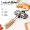 Double Sided Heating Sandwich Maker Die Cast Aluminum Panini Press  Home Kitchen Camping