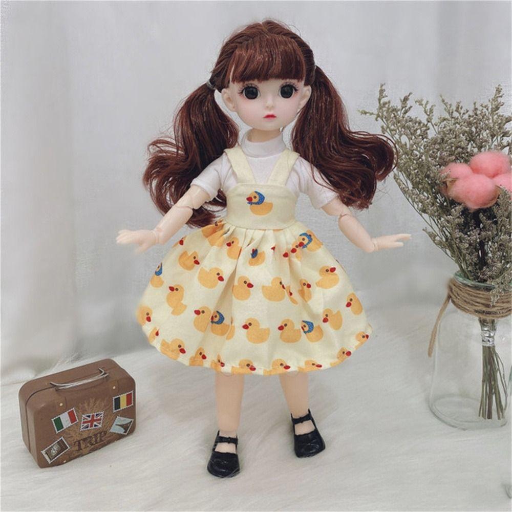 Brown Eyes Girl's Dress Dolls with Clothes Shoes Doll Girl Toy 30cm Bjd Doll  Girl Toys