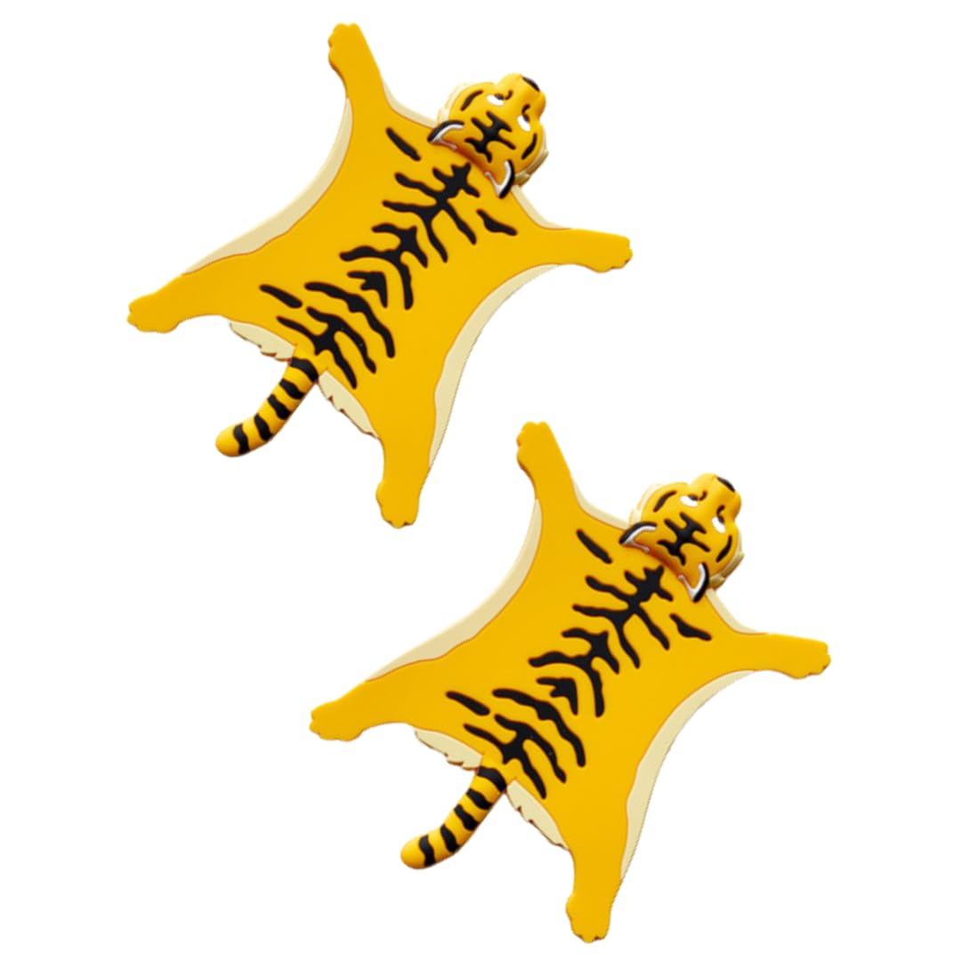 

Смешные подставки, Дизайн с тигром, Желтый, Милый, Декоративный подарок, Нескользящие, Моющиеся, Термостойкие (Набор из 2 желтых подставок с тигром)