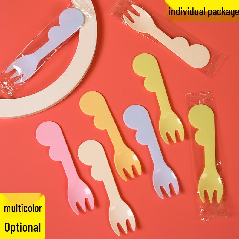 Disposable Individually Wrapped Cloud Fork & Spoon Set (100 Pcs)
