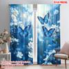 2pcs,2D Plane Printing Minimalist Curtains Butterfly Bliss (2) Versatile Durable Polyester (without Rod) Decorations Outdoor