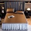 2026 Summer Ice Silk Bed Skirt Set: Soft, Machine Washable, and Detachable Three-Piece Mat