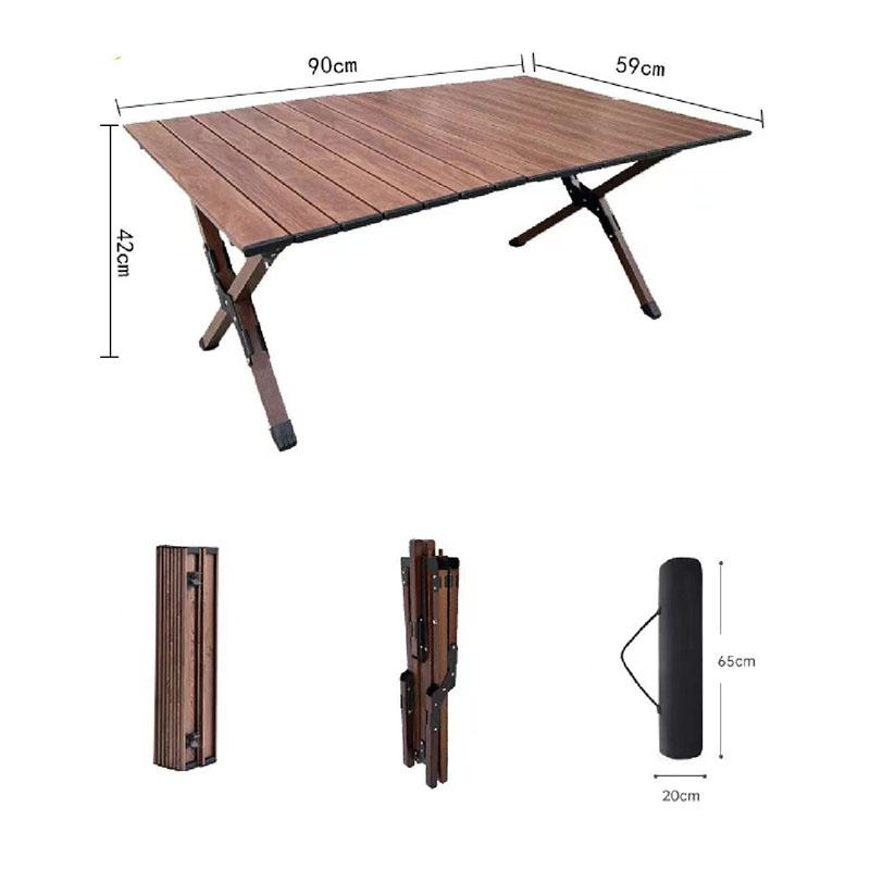 Rolling Fold Table Aluminum Camping Table Portable Picnic Table with Carry Bag Lightweight Outdoor Desk for Beach Hiking Travel