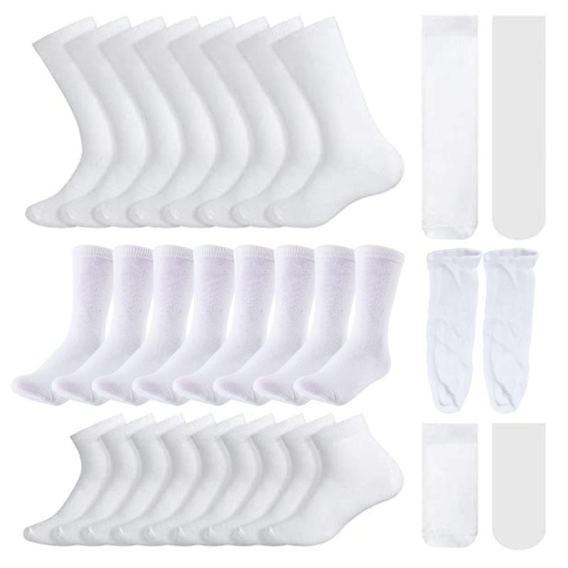 5 Pairs Blank White Sublimation Socks Blank Socks For Sublimation Dye Sublimation Sock Multi Sizes For Teen and Adult