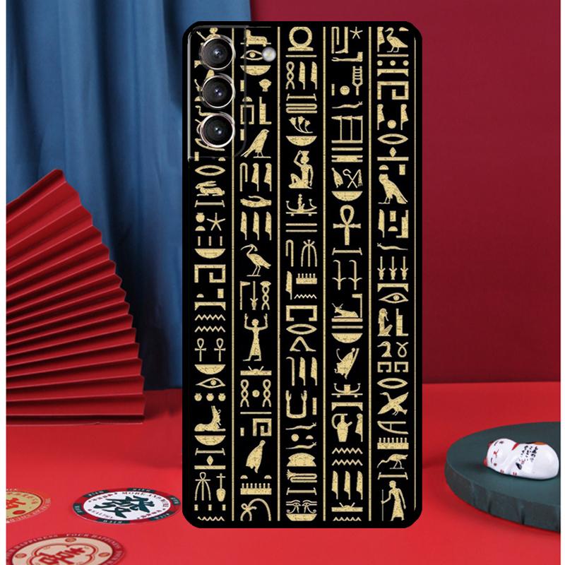 Ancient Egyptian Hieroglyphic Phone Case For Samsung Galaxy S24 Ultra S9 S10 S20 S21 S22 Plus S23 FE S25 Ultra Back Cover