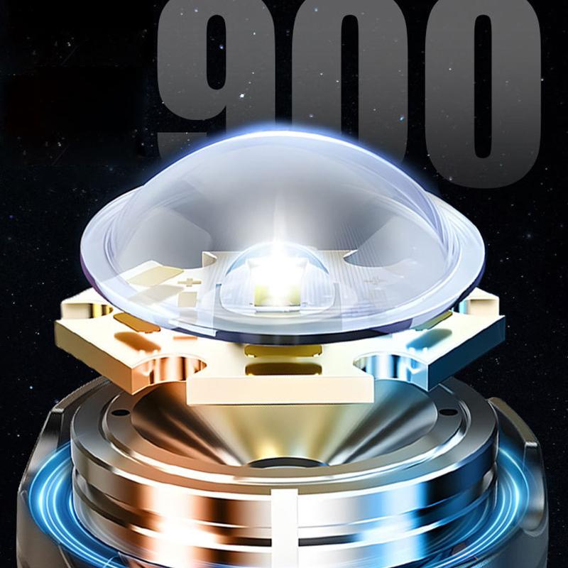 Portable rechargeable LED flashlight, high-power flashlight, zoom flashlight, suitable for outdoor camping, fishing, hiking, cold resistance