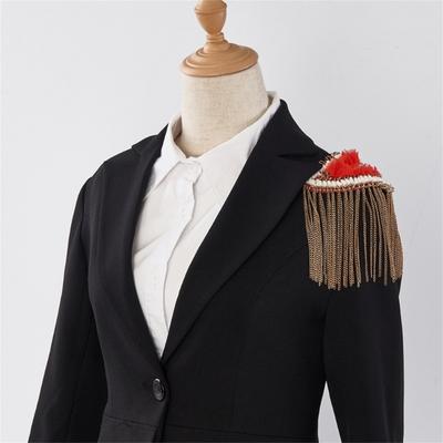 Metal Tassels Chain Epaulettes Uniform Shoulder Badges Artificial Pearls Beaded Epaulet for Party Costume Accessories Top Sale