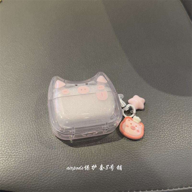

Cute Cartoon Sticking Tongue out Puppy Kitten Pig Suitable for Apple AirPods Pro1 Generation 2 Generation 3 Generation Earphone Case Protective Case Apple Airpods Pro Pig earphone shell + ornaments