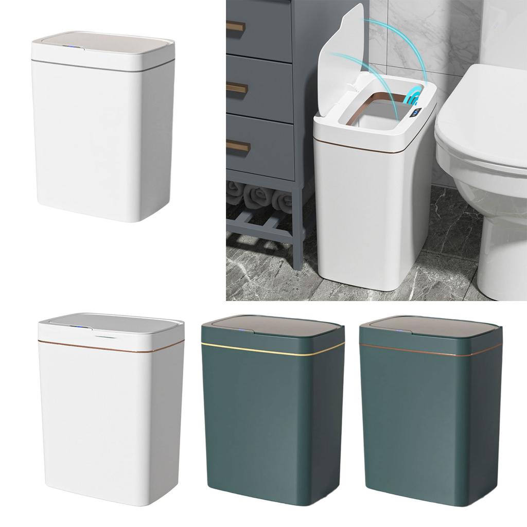 Intelligent Trash Container with Sensors Lid Fashion Automatic Garbage Can for Various Room Placement Trash Bin