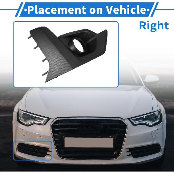 Fog Light Grill Front Lower Bumper Fog Light Cover Inserts No.57731FL860 for Subaru Crosstrek 2021-2022 Black ABS 1 Pc Front Right Car