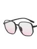 Oversized Blush Square Sunglasses Women Designer Gradient Color Glasses Irregular Polygon Frame Fashionable