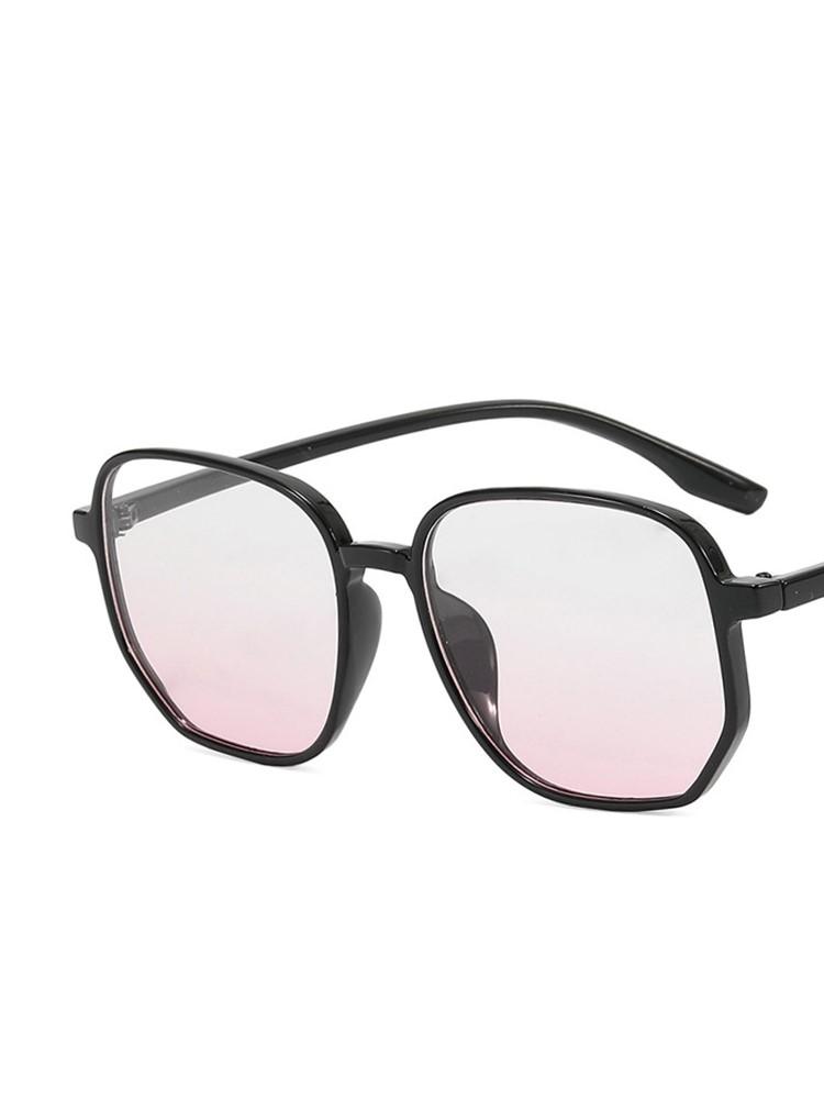 Oversized Blush Square Sunglasses Women Designer Gradient Color Glasses Irregular Polygon Frame Fashionable