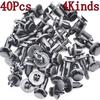40pcs Universal Car Body Fastener Kit Push Retainer Rivet Clip Assortment For Hyundai Kia Nissan Renault Trim Bumper Repair