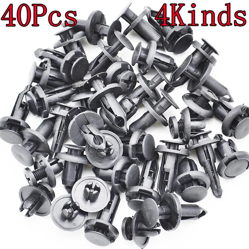 40pcs Universal Car Body Fastener Kit Push Retainer Rivet Clip Assortment For Hyundai Kia Nissan Renault Trim Bumper Repair