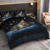 3pcs Sleeping Cat Pattern Printed Bedding Set 1*quilt Cover+2*pillowcase Suitable for King Bed Single Bed for All Seasons