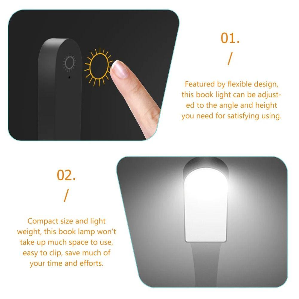 Verstellbare Buchklemme Lampe Tragbar Augenschutz LED Leselampen Abnehmbar Touch-Dimmklemme Nachtlicht Büro